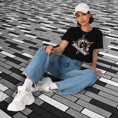 Central Texas Stampede Black Crop Top