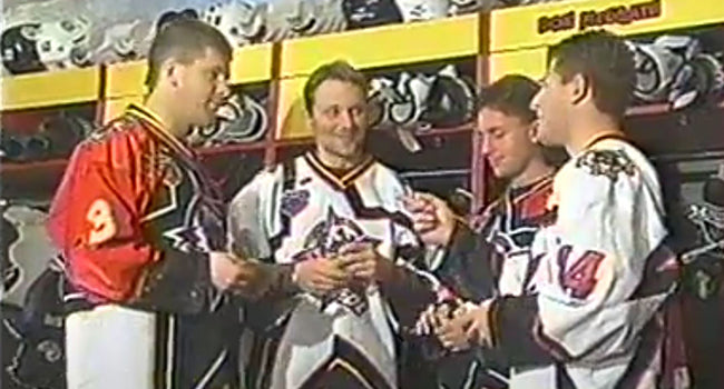 hockey-players-on-the-central-texas-stampede-promoting-their-trading-cards